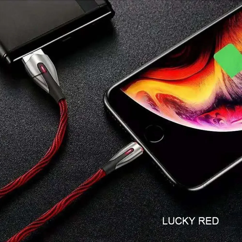 2x Pack Durable iPhone Cable 6FT (Luncky Red/ Black Grey)